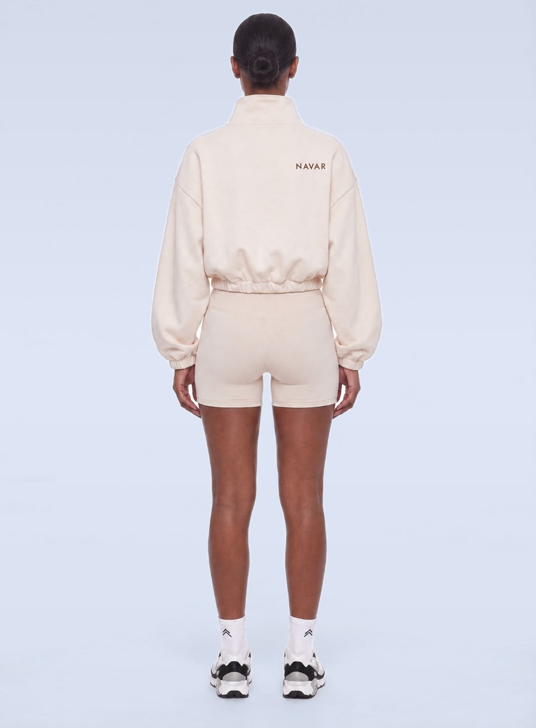 NAVAR AERIS Cropped Track Jacket in Ivory
