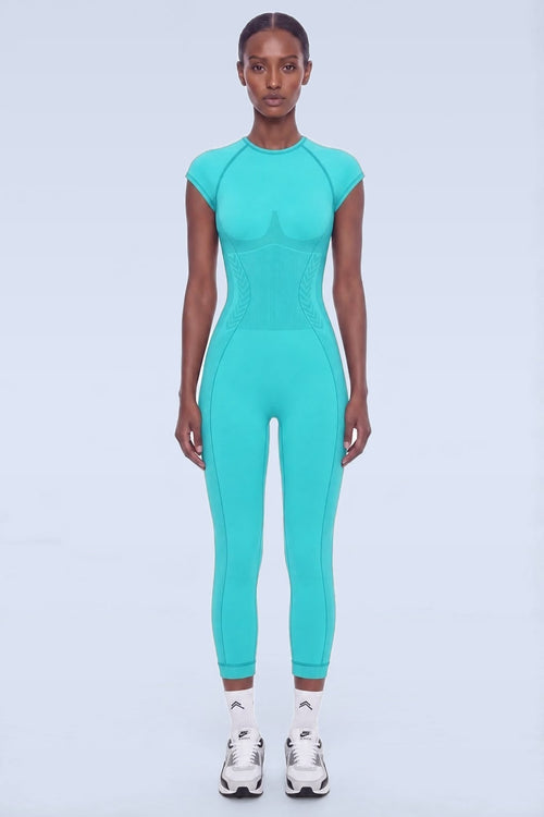 NAVAR AURA Seamless Sculpt Unitard in Turquoise