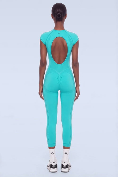 NAVAR AURA Seamless Sculpt Unitard in Turquoise