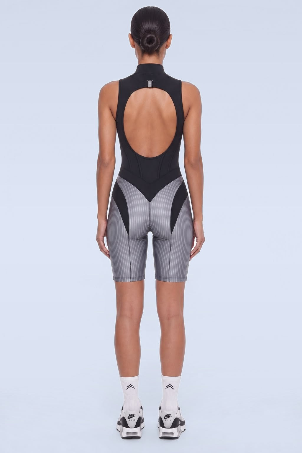 NAVAR CORSET-X Performance Romper in Black / Silver