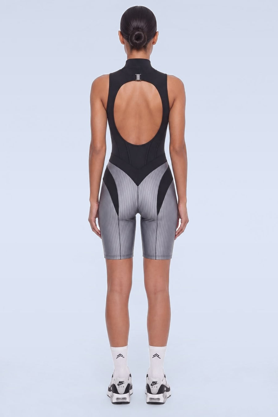 NAVAR CORSET-X Performance Romper in Black / Silver